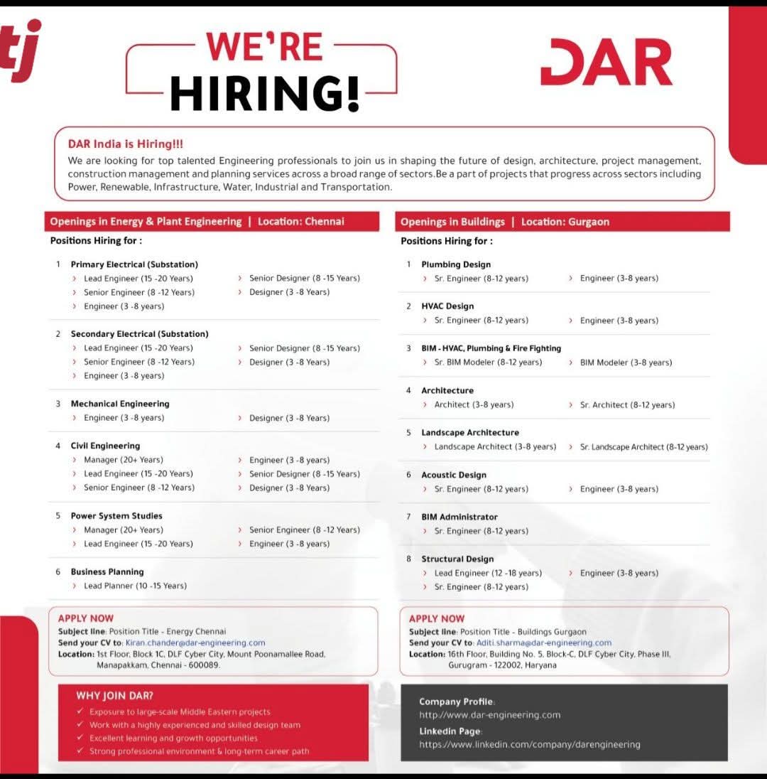 Career Opportunities At DAR India
