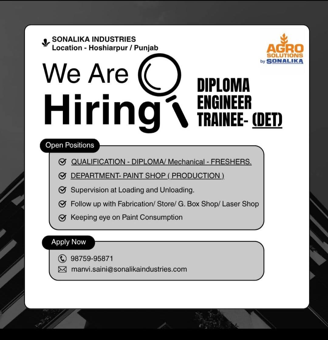 Career Opportunities At Sonalika Industries