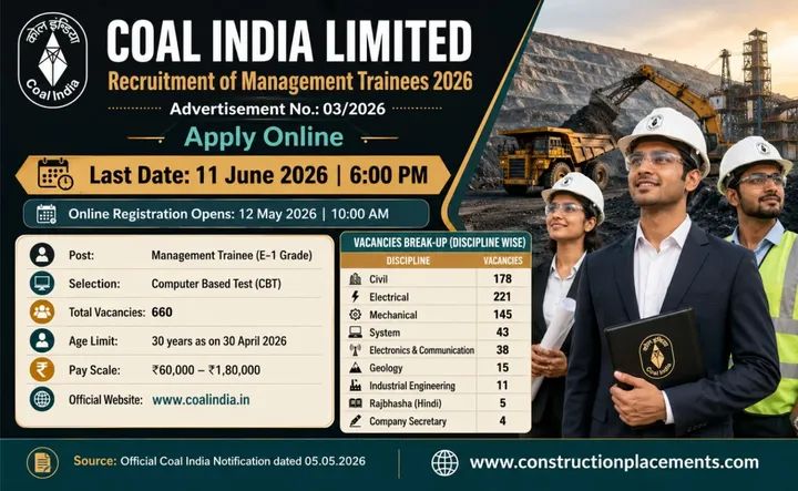 Hiring: 660 Management Trainees at Coal India Limited