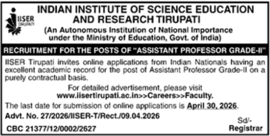 Hiring Assistant Professor Grade- II