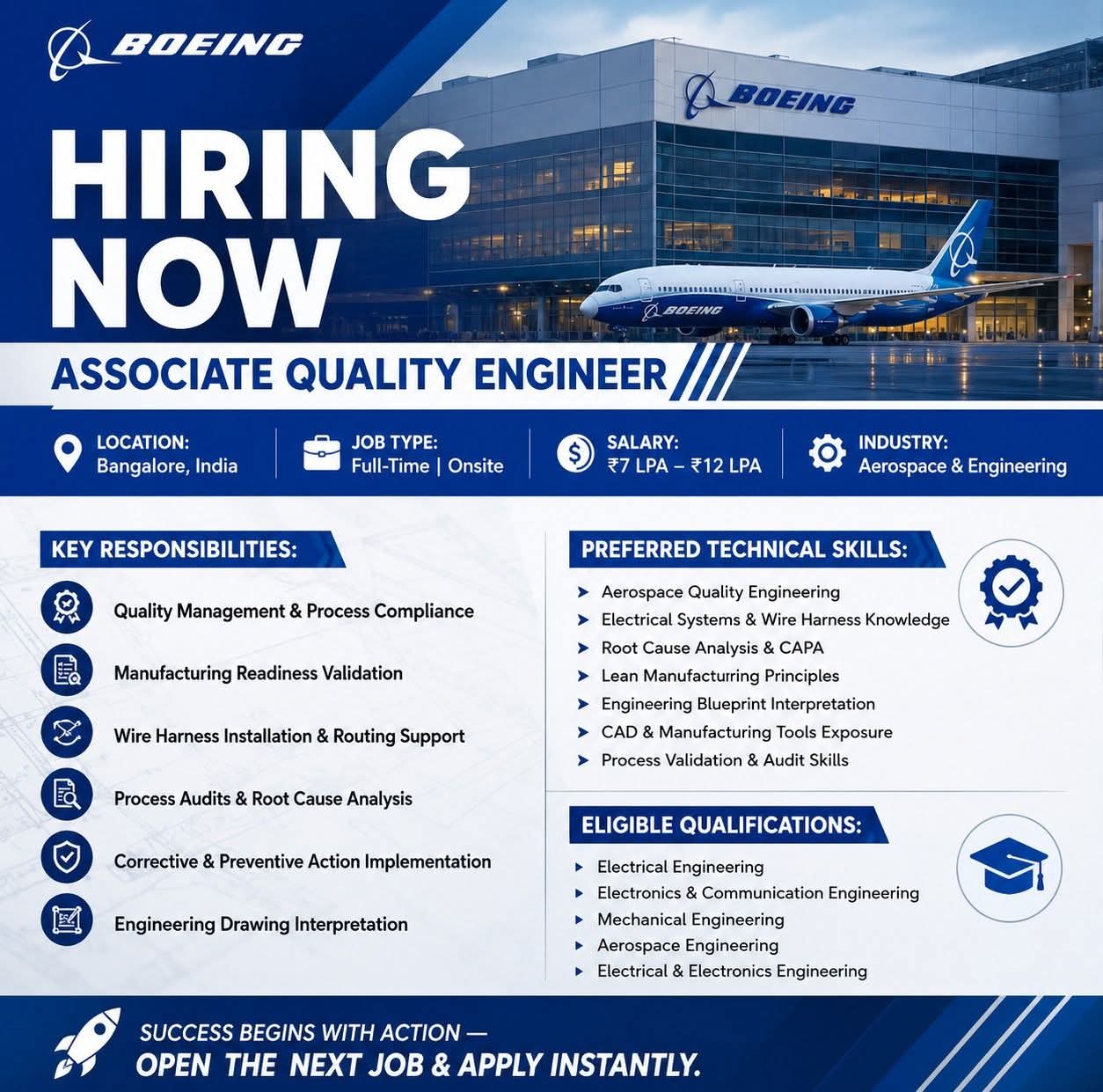Hiring: Associate Quality Engineer at Boeing