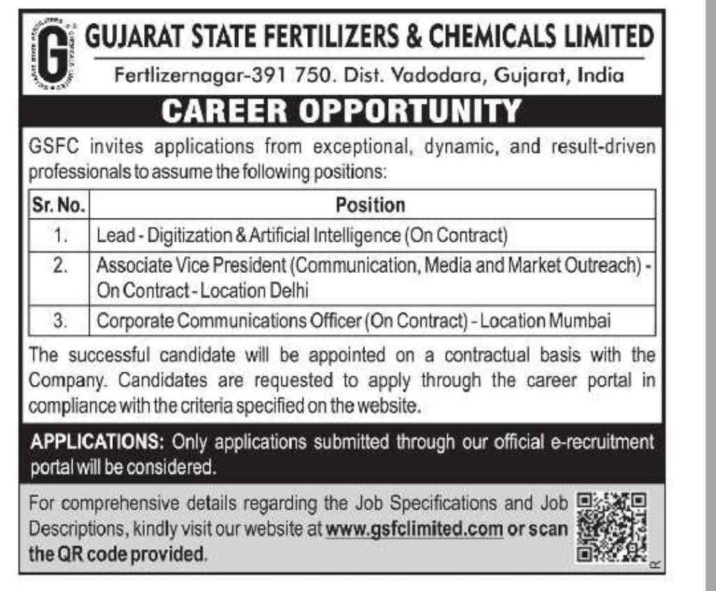 Hiring At Gujarat State Fertilizers & Chemicals Limited