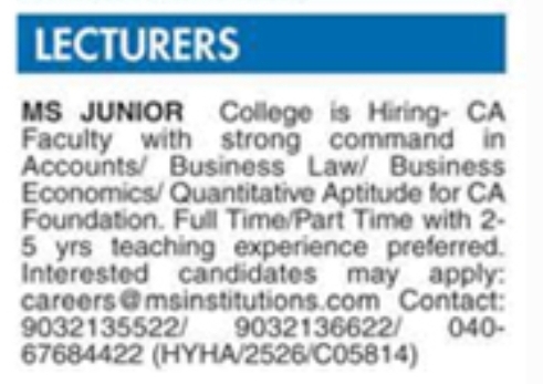 Hiring CA Faculty