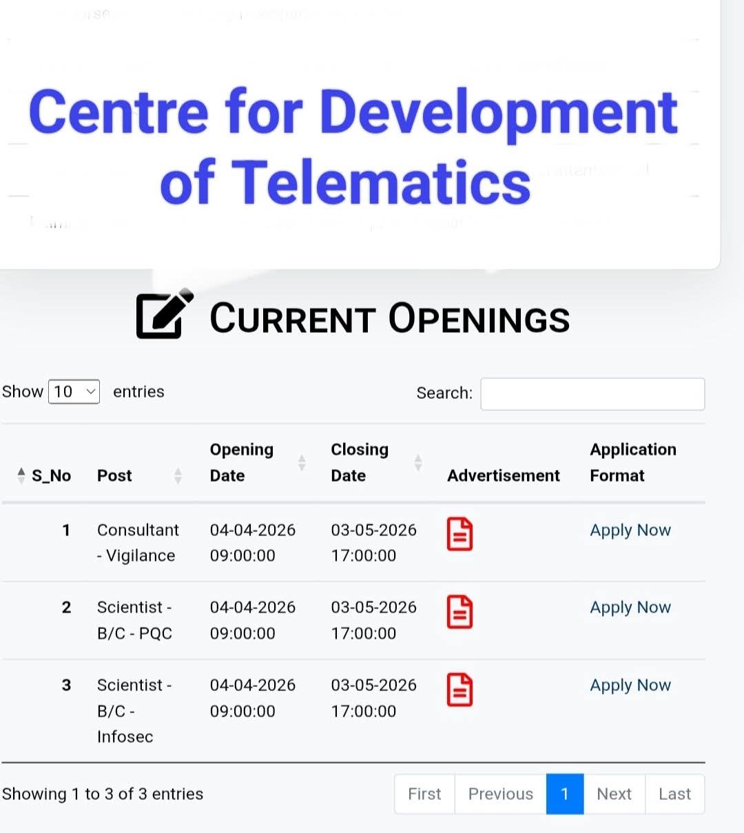 Hiring Consultant & Scientists at C-DOT