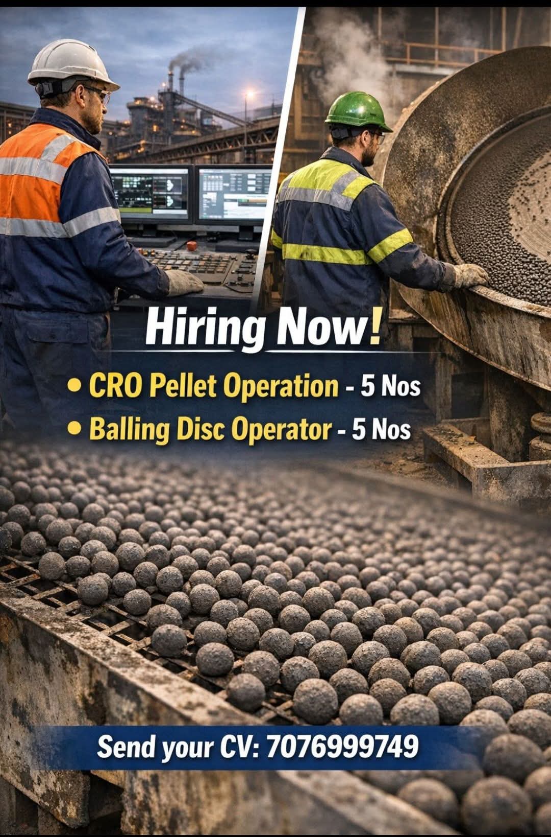 Hiring CRO Pellet & Balling Disc Operators