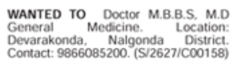 Hiring Doctor (MBBS, MD General Medicine)