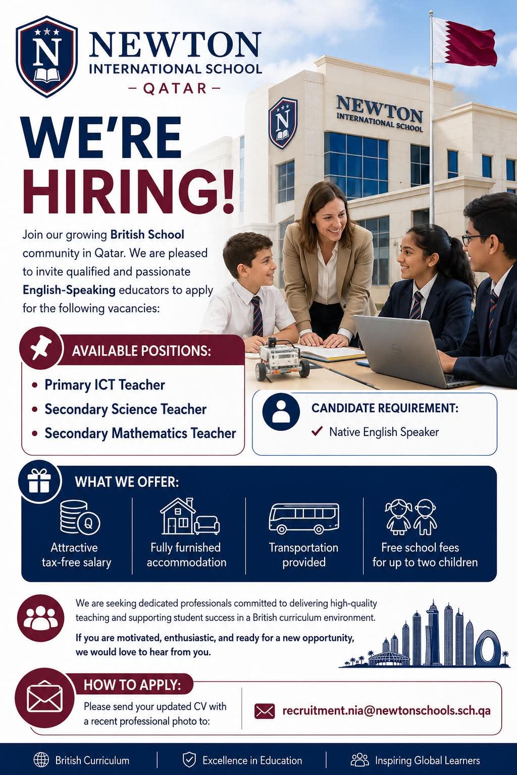 Hiring: English-Speaking Educators at Newton International School