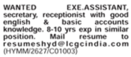Hiring Executive Assistant, Secretary, & Receptionist