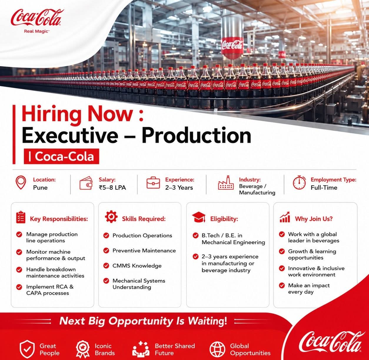 Hiring: Executive – Production at Coca-Cola