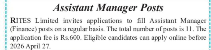 Hiring For Assistant Manager Posts