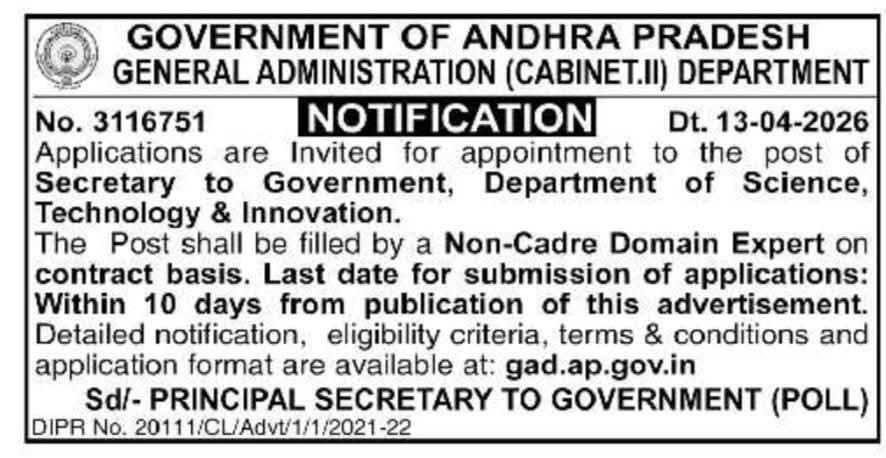 Hiring for General Administration (Cabinet.II) Department