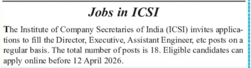 Hiring For Institution Of Company Secretaries of India