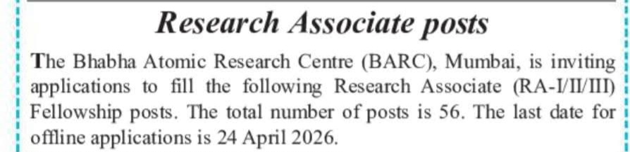 Hiring For Research Associate Posts