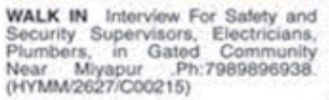 Hiring for Safety, Secured & Technical Roles