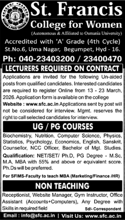 Hiring Lecturers and Non-Teaching staff