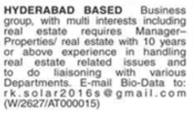 Hiring Manager - Properties/ Real Estate