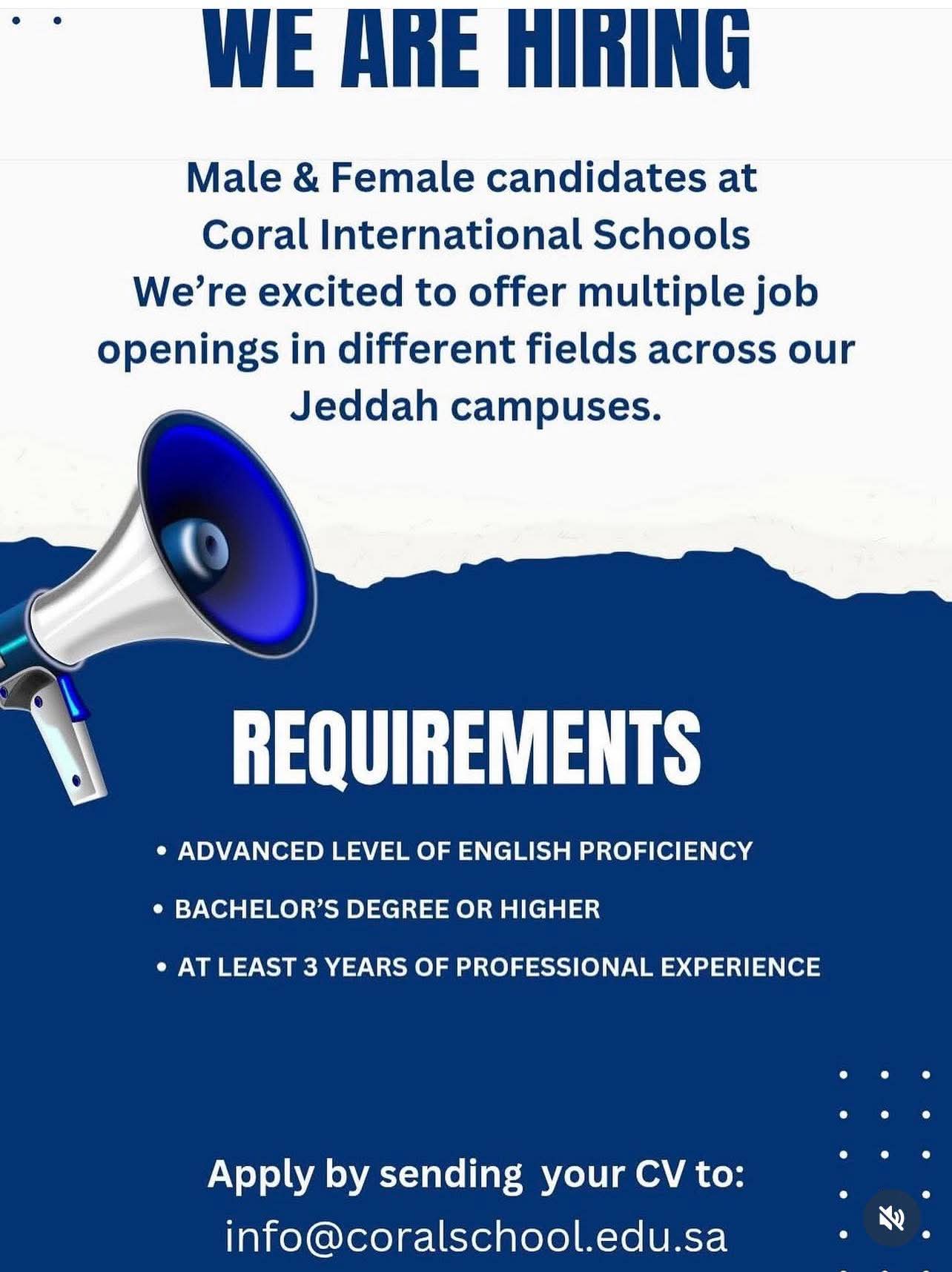 Hiring: Multiple Positions at Coral International Schools, Jeddah