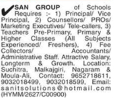 Hiring: Multiple Staff Roles at SAN GROUP of Schools