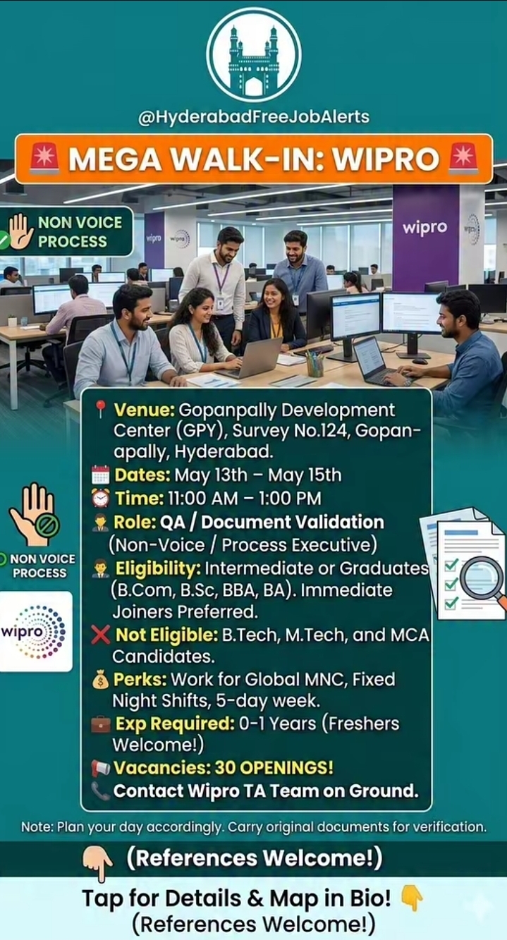 Hiring QA / Document Validation at Wipro