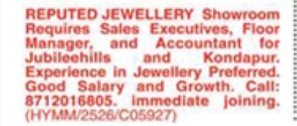Hiring Sales Executives, Floor Managers, and Accountants