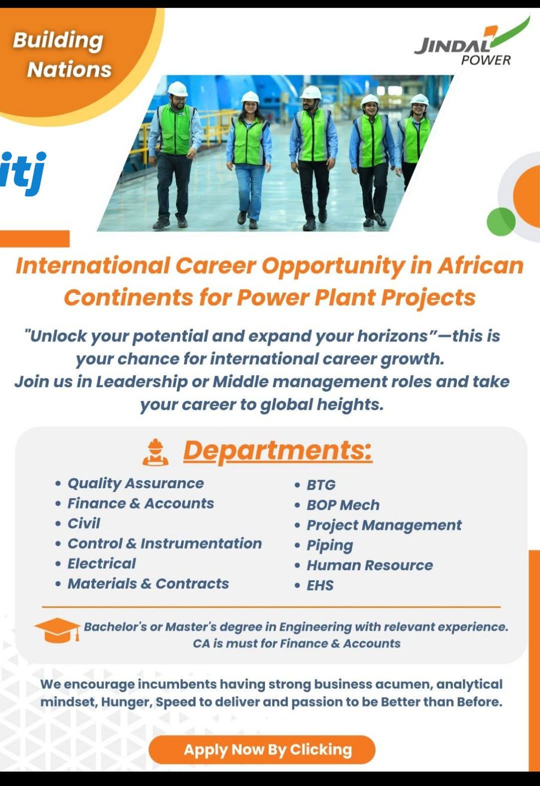 Hiring Senior & Middle Management for African Projects