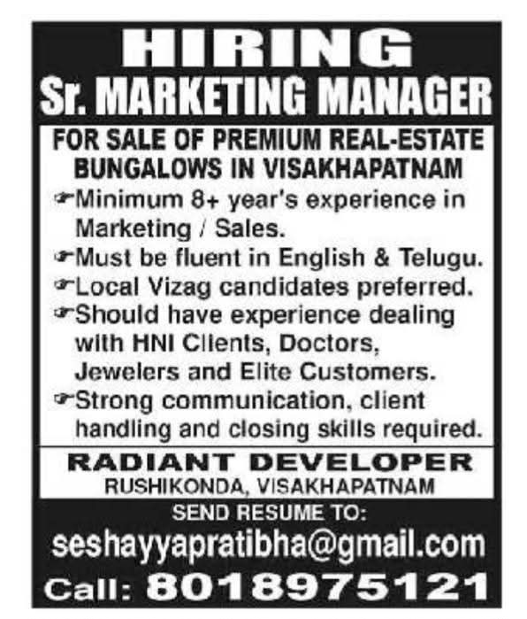 Hiring Sr. Marketing Manager