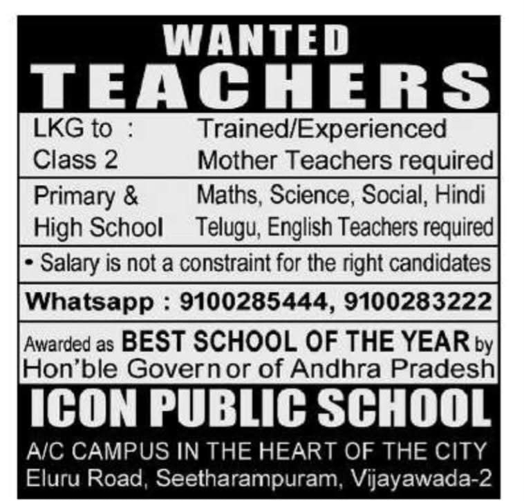 Hiring Teachers At ICON Public School