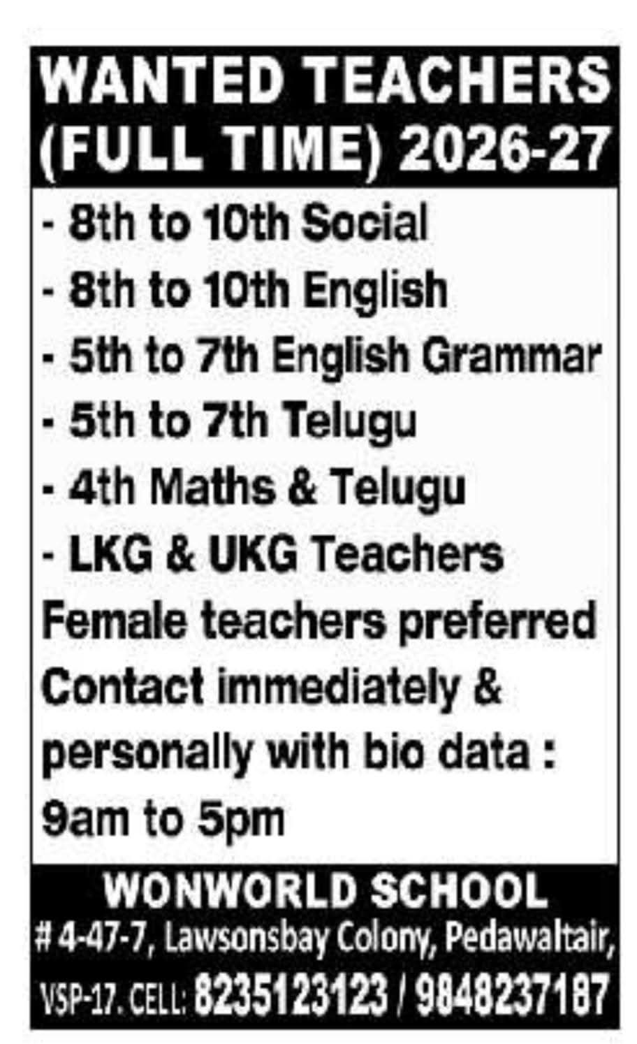 Hiring Teachers