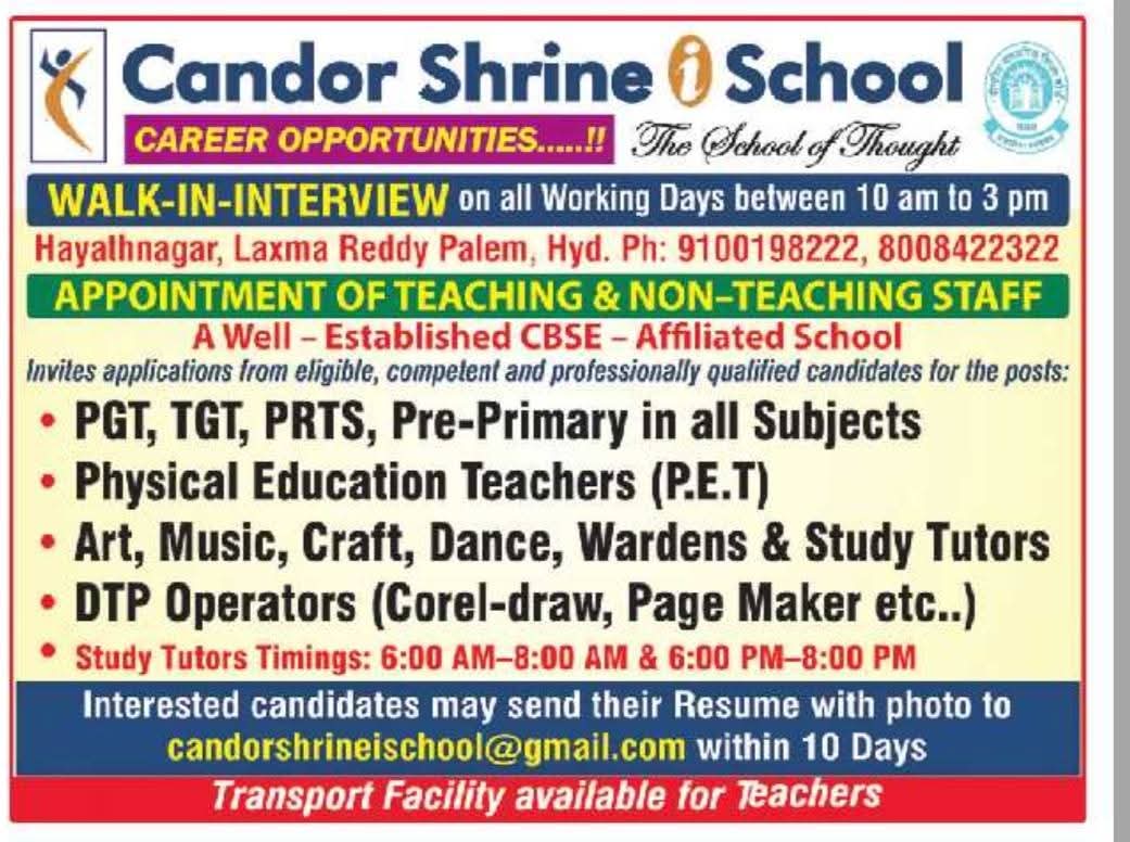Hiring Teaching & Non Teaching Staff