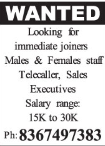 Hiring: Telecallers & Sales Executives