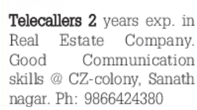 Hiring: Telecallers