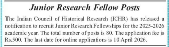 ICHR JRF Recruitment 2026
