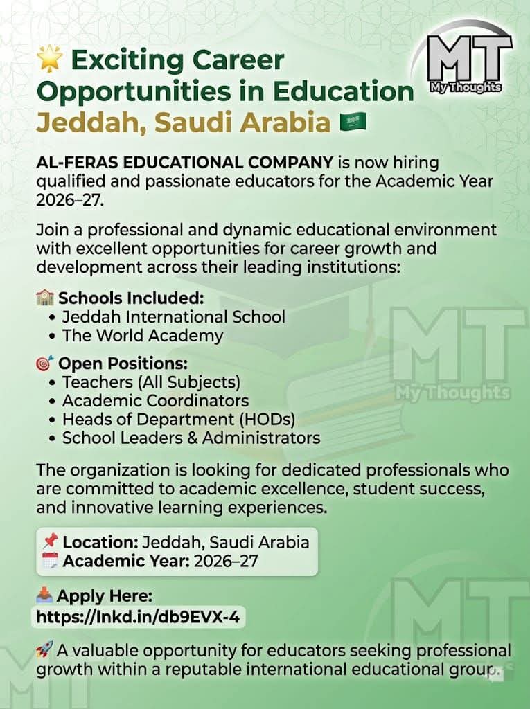 Job Opening: Educators at Al-Feras Educational Company