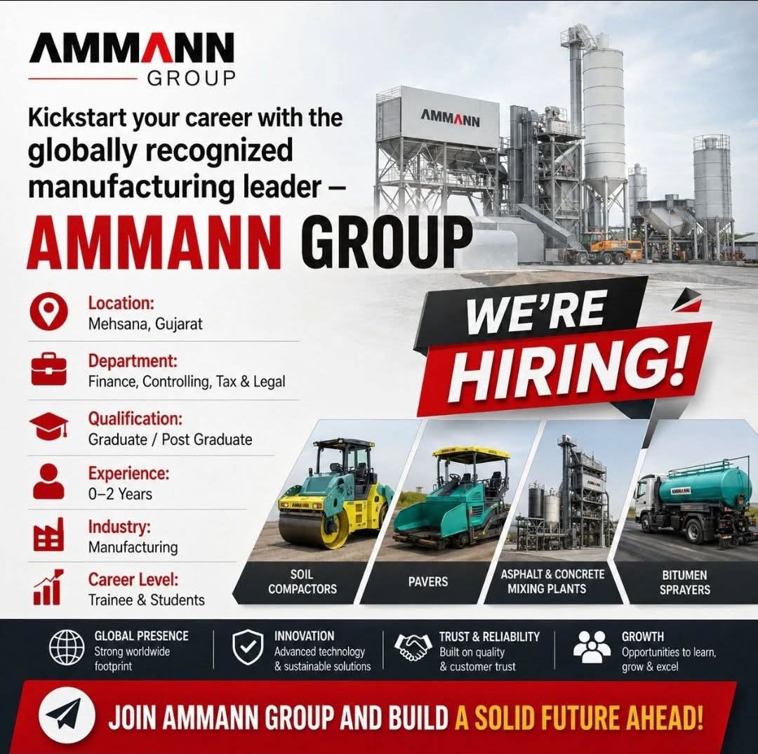Job Opening: Finance, Controlling, Tax & Legal Roles at Ammann Group