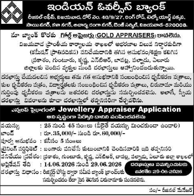 Job Opening: Gold Appraisers (Jewellery Appraisers)