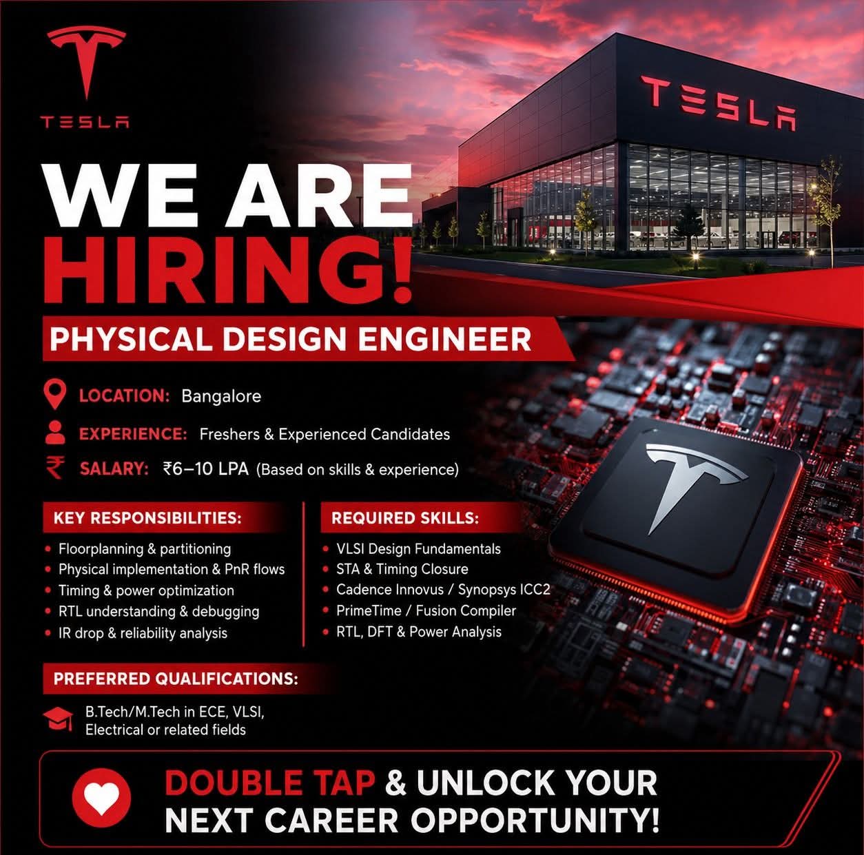 Job Opening: Physical Design Engineer at Tesla