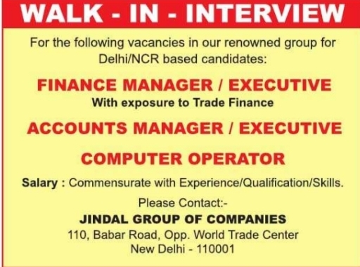 Job Opportunity: Finance and Administration Roles at Jindal Group of Companies