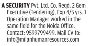 Job Vacancy for Executives and Operations Manager