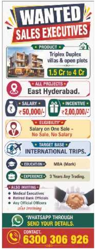 Job Vacancy: Real Estate Sales Executives