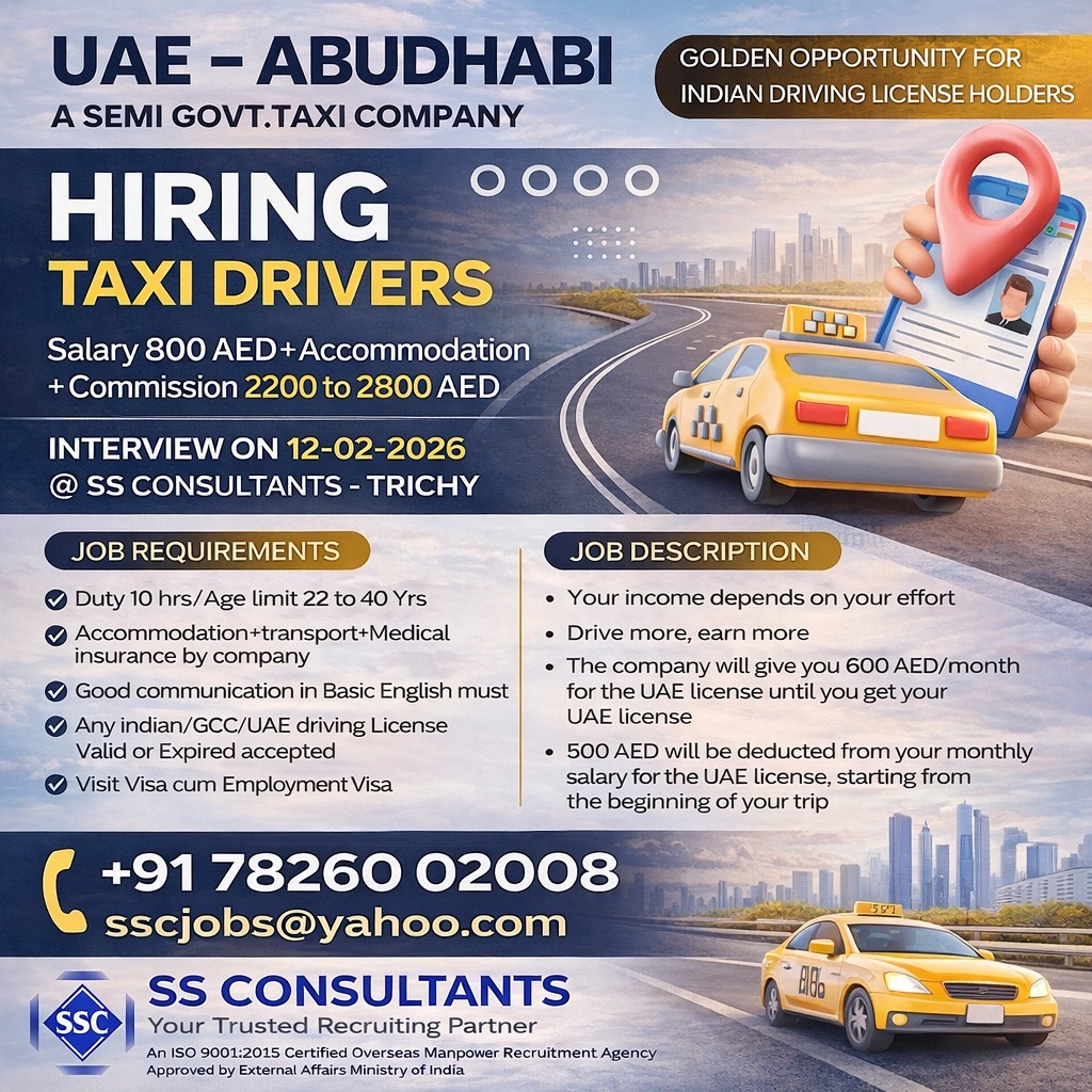 Urgent Hiring for Abu Dhabi