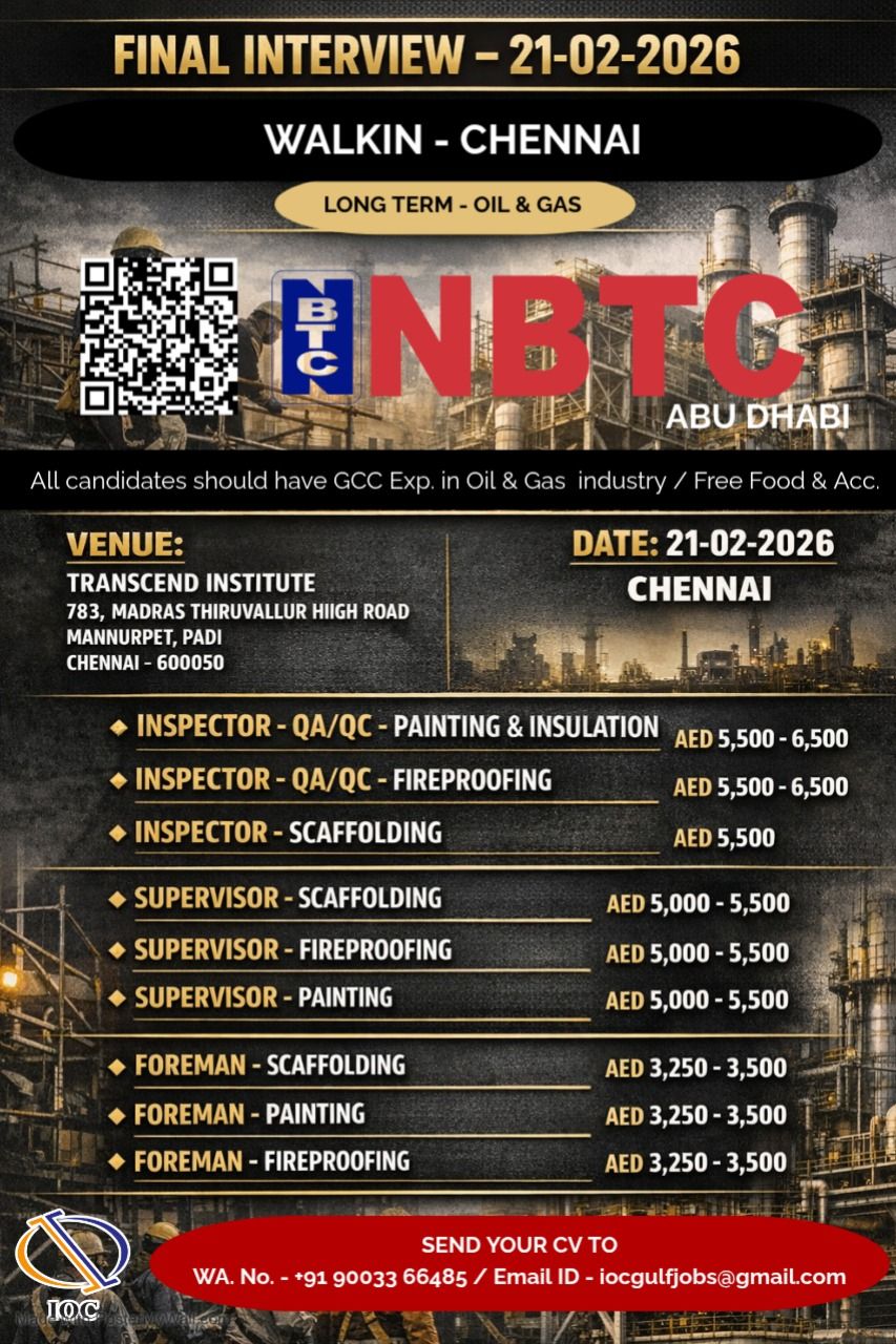 Urgent Hiring for Abu Dhabi