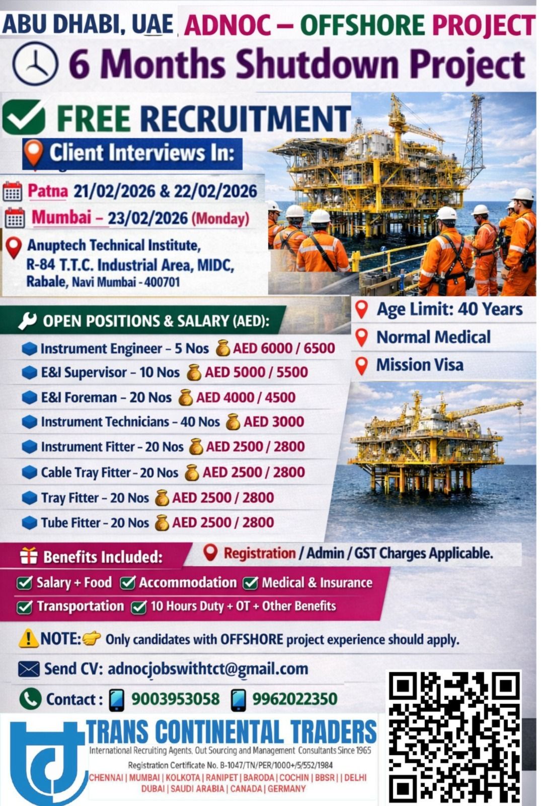 Urgent Hiring for Abu Dhabi