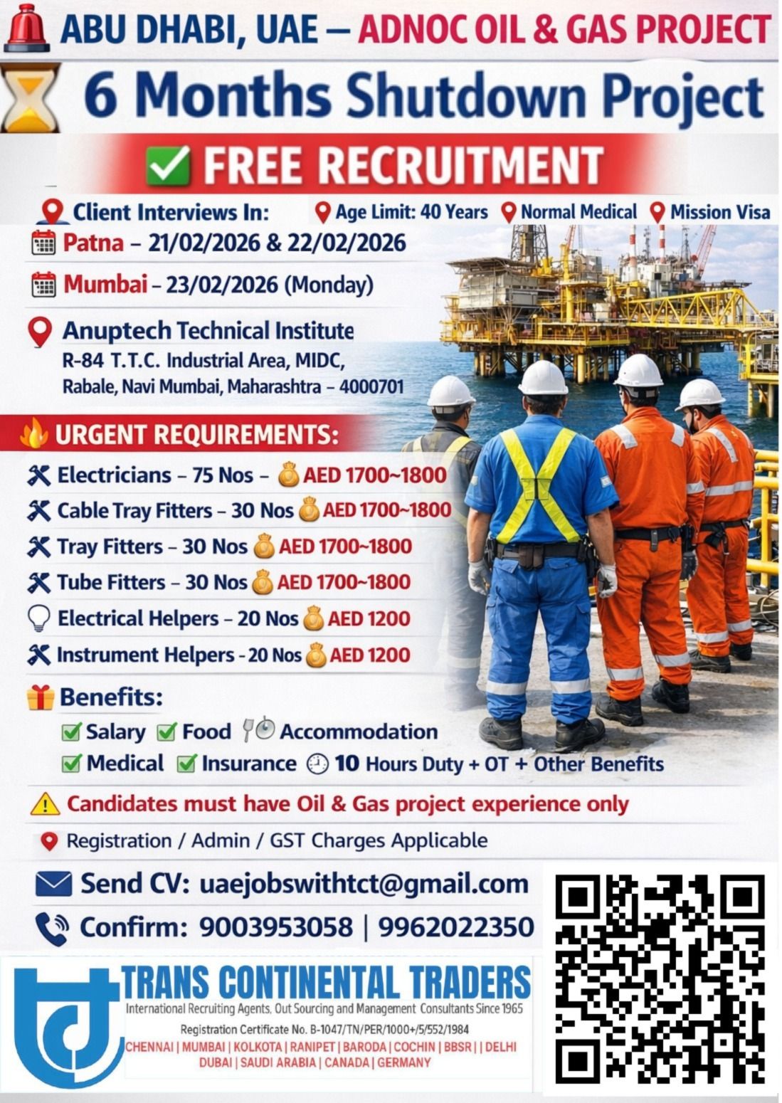 Urgent Hiring for Abu Dhabi