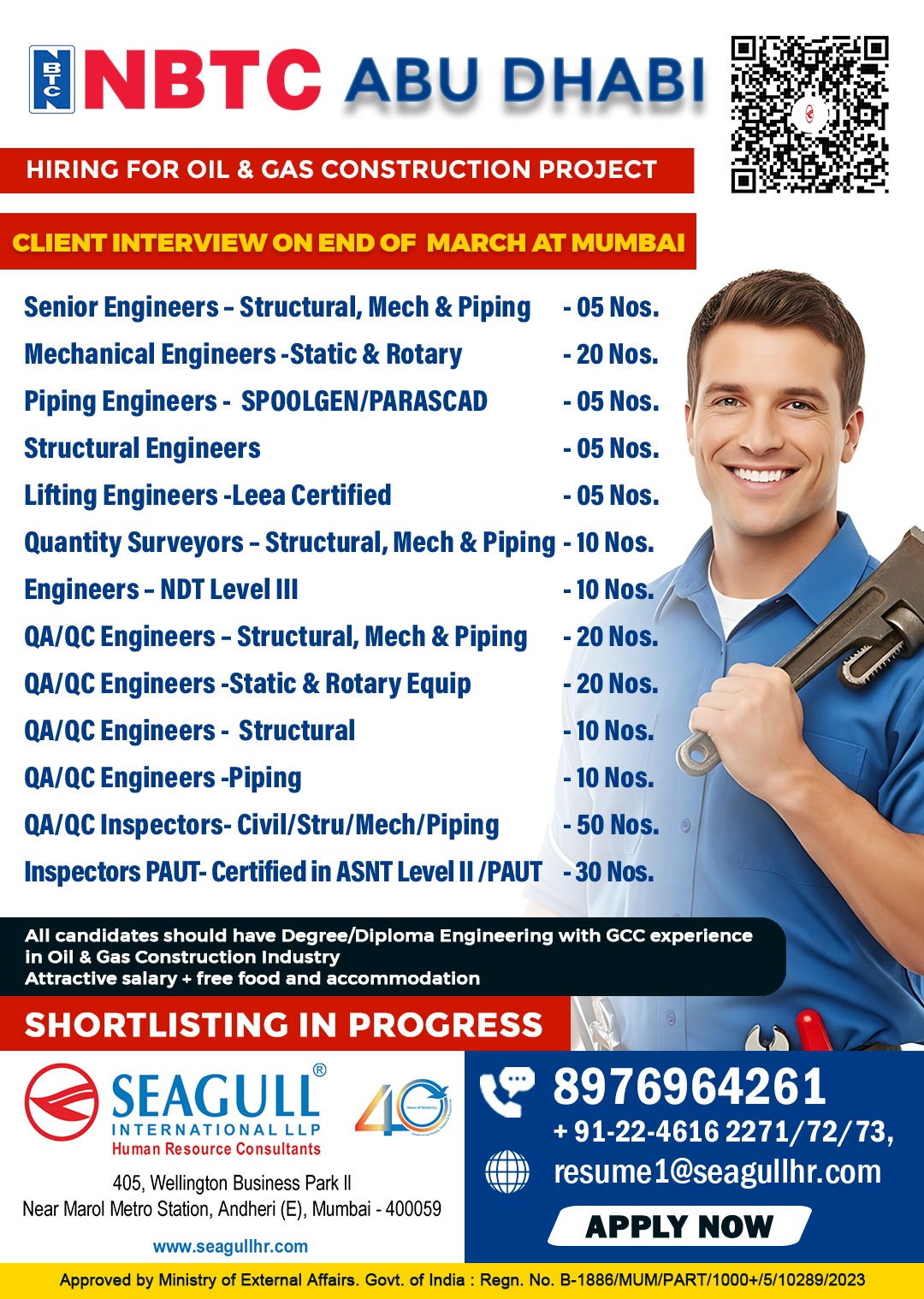 Urgent Hiring for Abu Dhabi