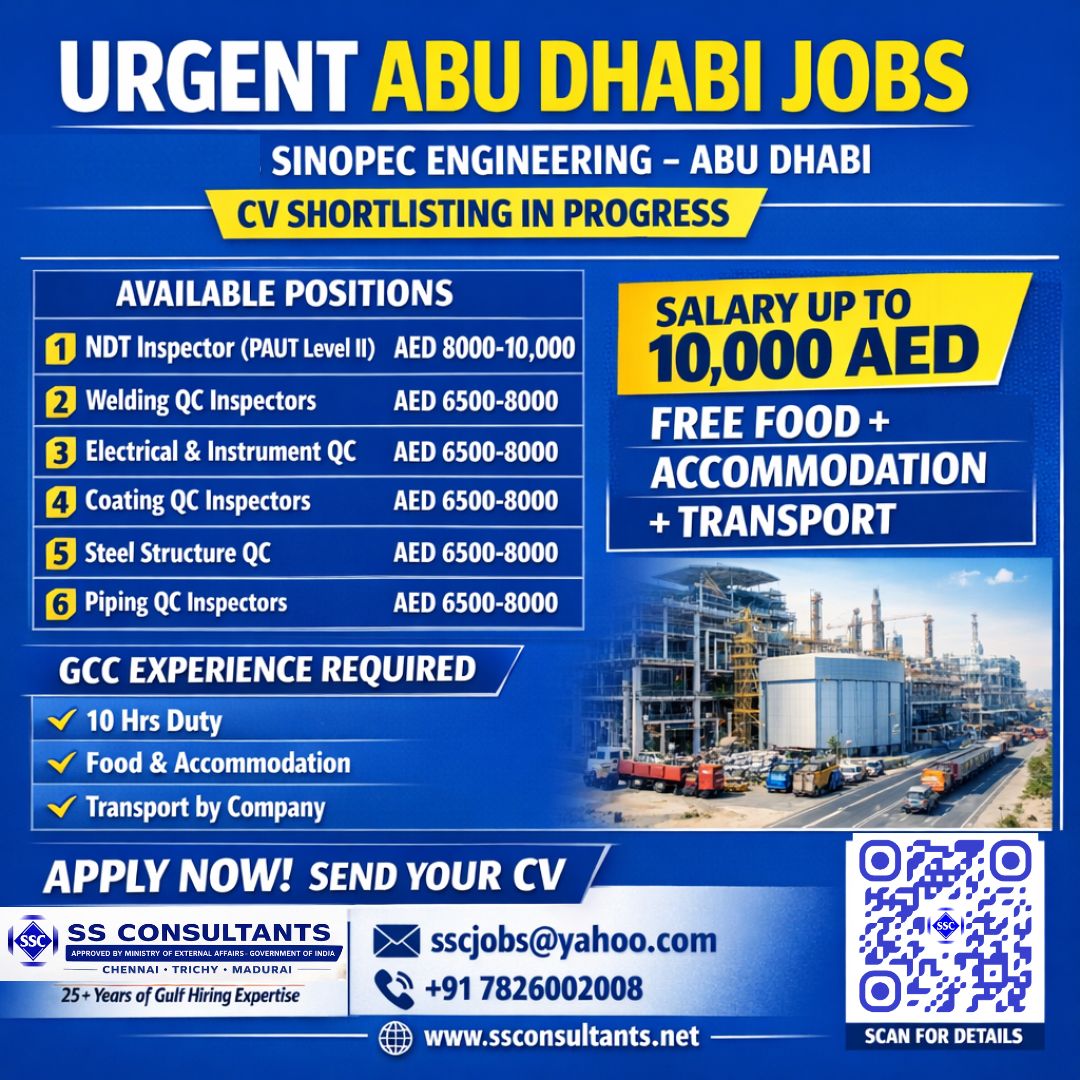 Urgent Hiring for Abu Dhabi