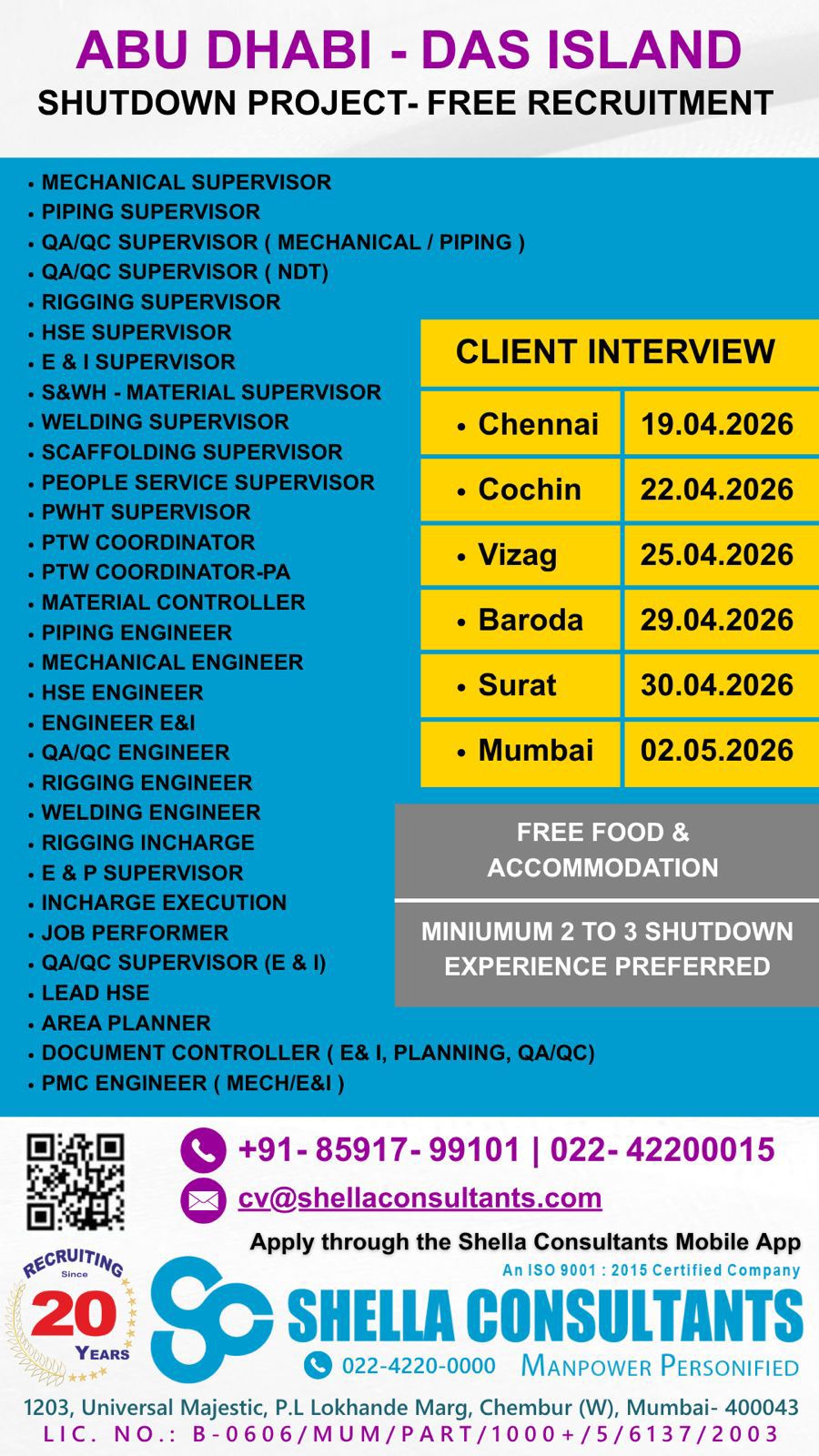 Urgent Hiring for Abu Dhabi