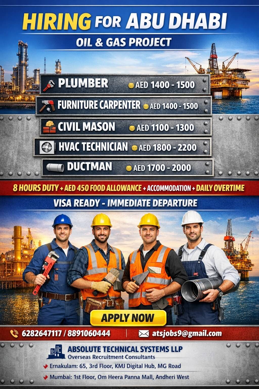 Urgent Hiring for Abu Dhabi