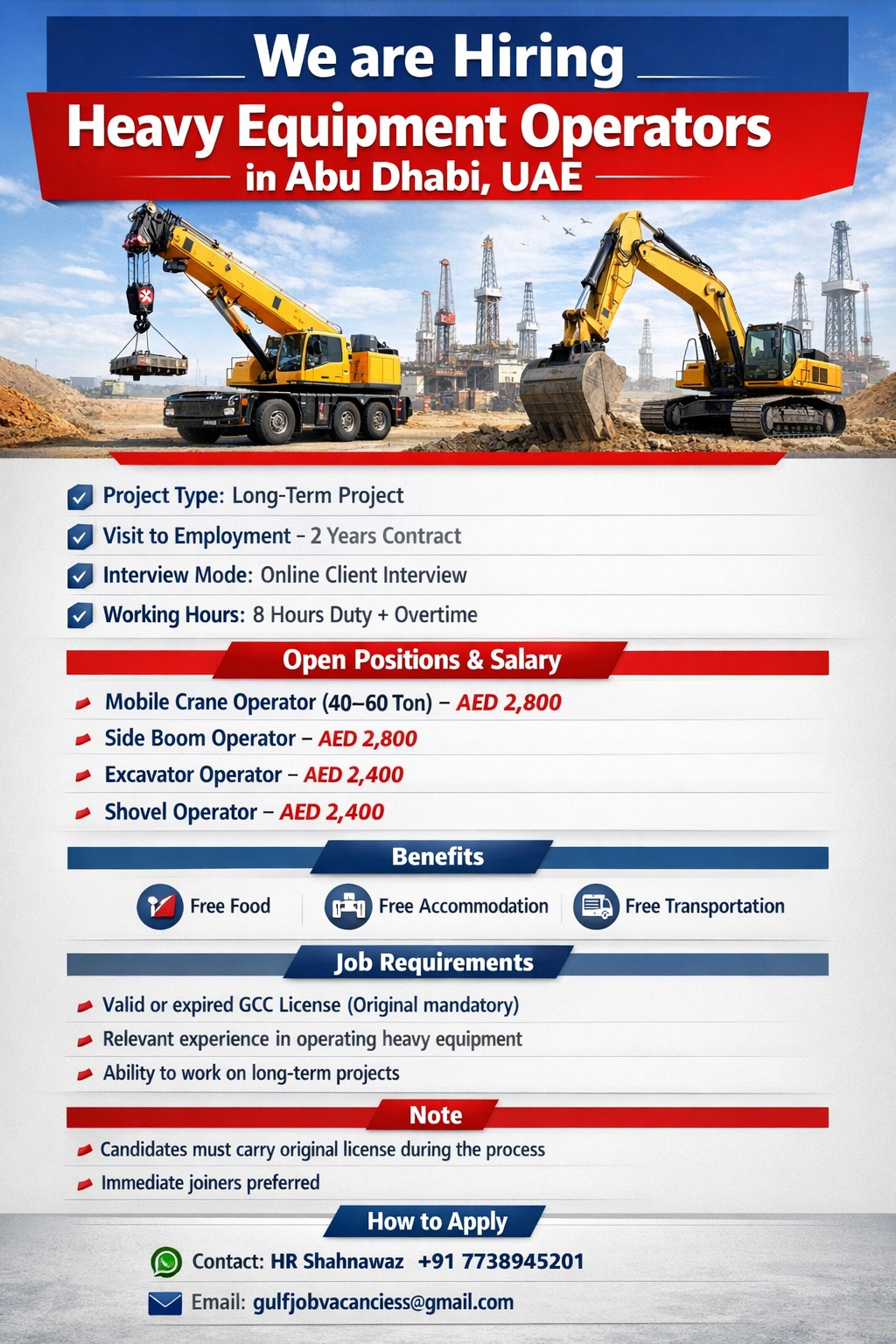 Urgent Hiring for Abu Dhabi