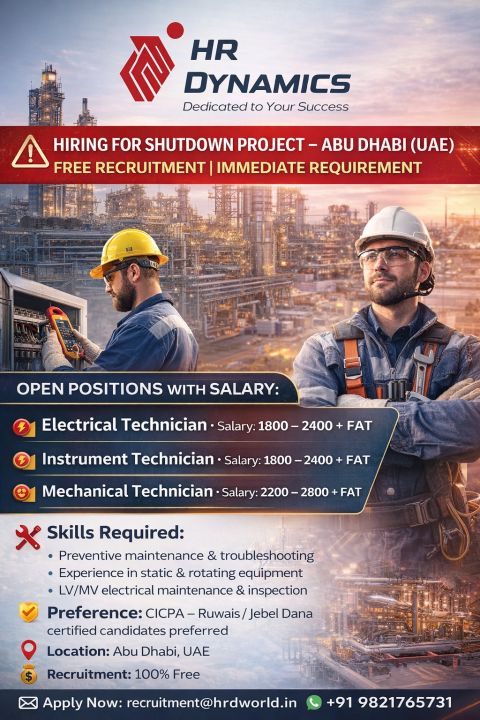 Urgent Hiring for Abu Dhabi