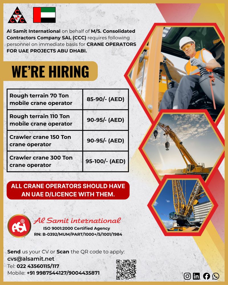 Urgent Hiring for Abu Dhabi